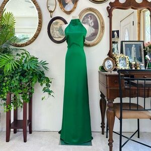 Mango Emerald Green Halter Maxi Dress